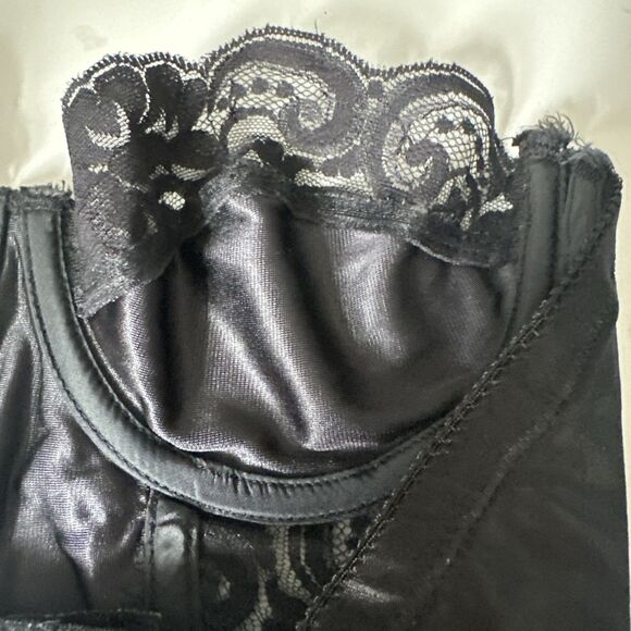 Vintage Victoria’s Secret Gold Label Lace Corset Bustier Sheer 34B Black - Picture 11 of 11